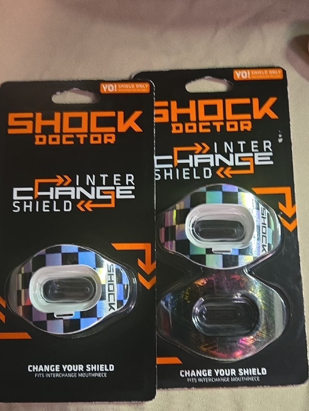 Set Of 3 Shock Doctor Interchange Shield Mouthpiece - Holographic Checkered